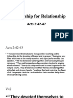 Fellowship For Relationship: Acts 2:42-47