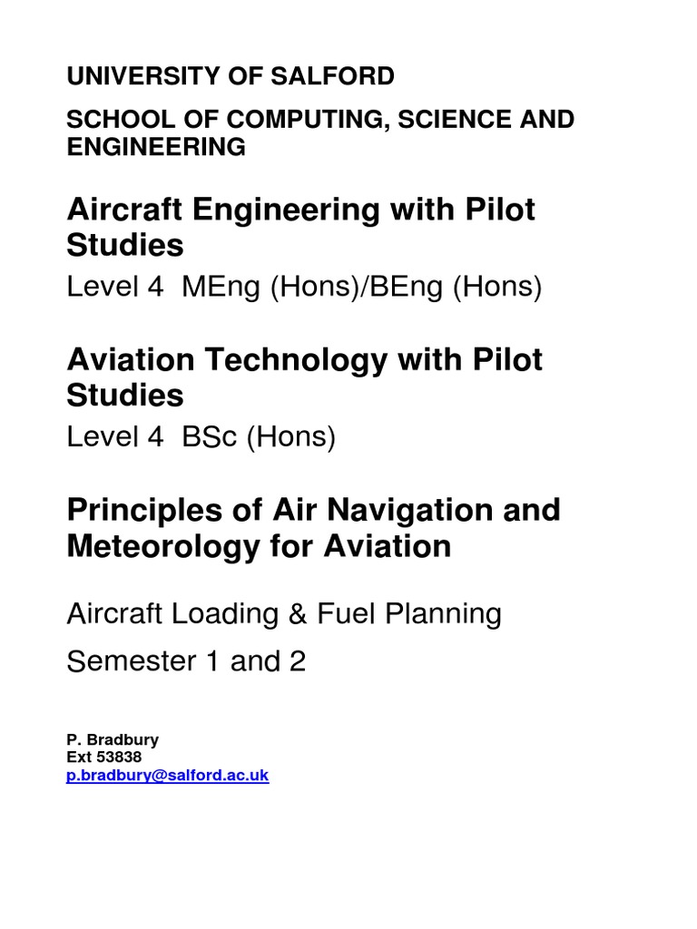 Aircraft Engineering With Pilot Studies Level 4 Meng (Hons) /beng (Hons) PDF Aeronautics