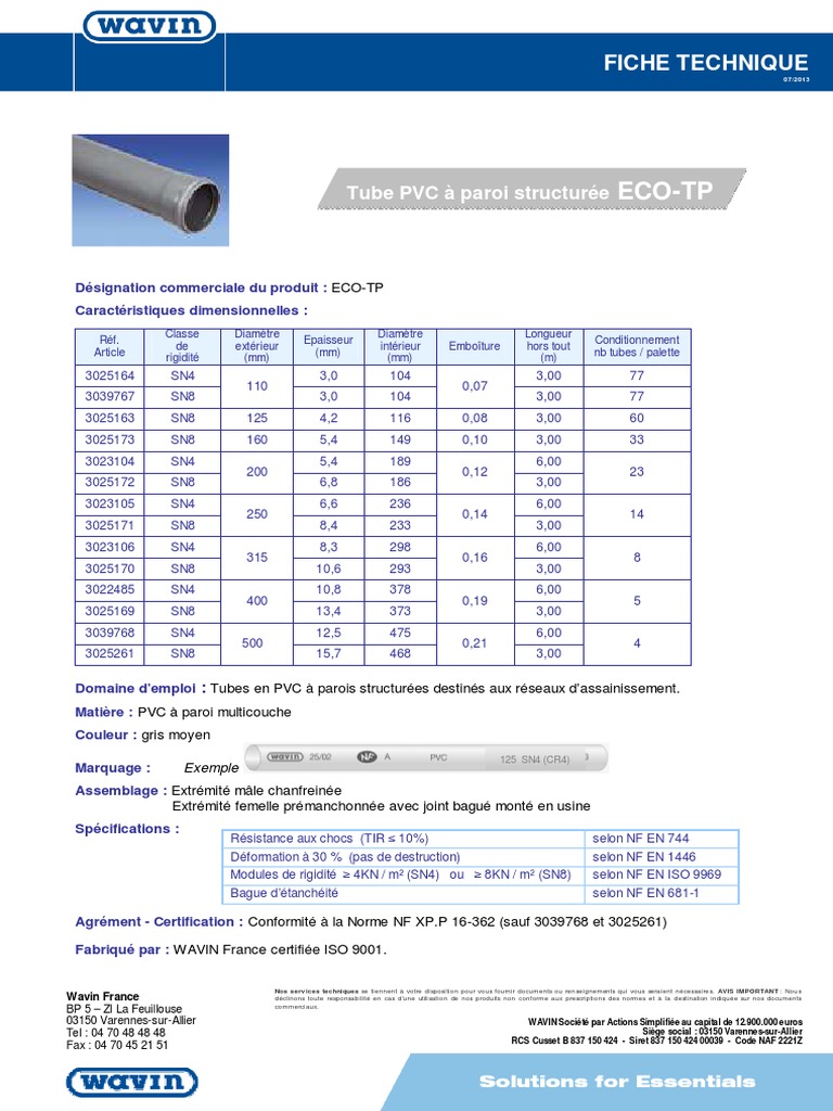 Tubes Assainissements cr4 Et cr8 | PDF