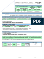 Certificado de Aptitud Laboral: Paciente Niega Síntomas, Fiebre, Tos, Aparentemente Sano