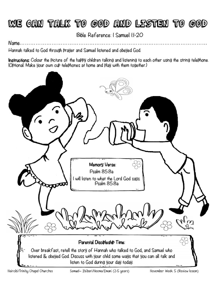 We Can Talk To God and Listen To God: Bible Reference: 1 Samuel 1:1-20 ...