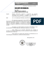 OFICIO N.º 047-02-2023-ENFPP-PNP/DIVADM-UEI.: General PNP Carlos Edwin CHONG CAMPANA Secretario Ejecutivo de La PNP