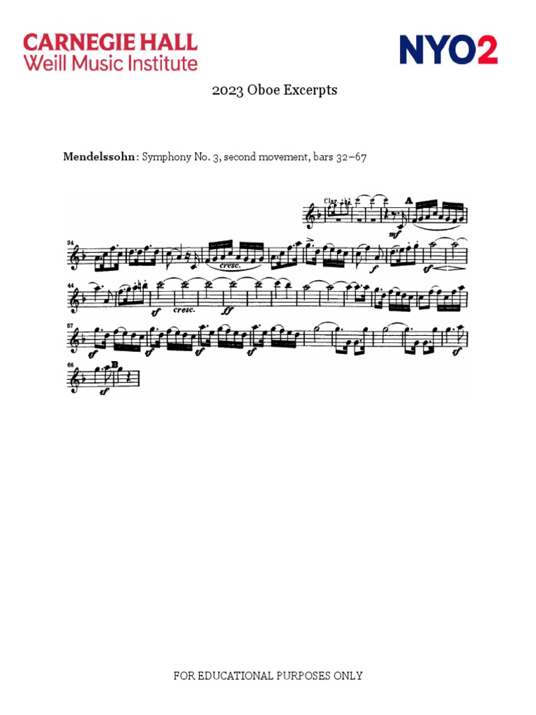 Oboe Excerpts PDF