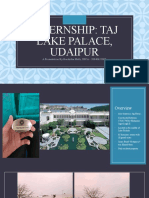 Internship: Taj Lake Palace, Udaipur: A Presentation by Harshitha Malli, SSCA - 20040622009