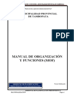 MANUAL DE ORGANIZACIÓN Y FUNCIONES Revisado
