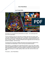 Sonic Pinball Mania Created By: Terryred: Table Version: 1.2 - Pinevent V2 (April 2022)