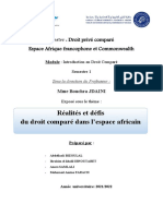 Réalités Et Défis Du Droit Comparé Dans L'espace Africain