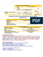 Informe Técnico de Avances Pedagógicos-Área de Matemática: Datos Del Responsable