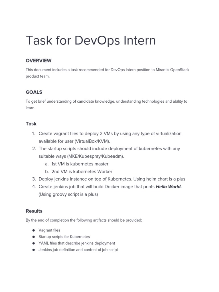 DevOps Intern Task Overview | PDF | Art | Computers