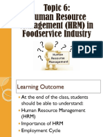 HRM in Foodservice Industry