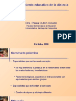 Tratamiento Educativo de La Dislexia: Dra. Paula Outón Oviedo