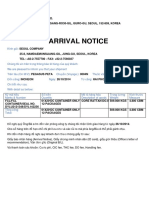 Arrival Notice