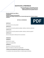 Índice Rito de La Penitencia: 1.-La Penitencia Como Medio para Fortalecer o Restaurar La Gracia Del Bautismo