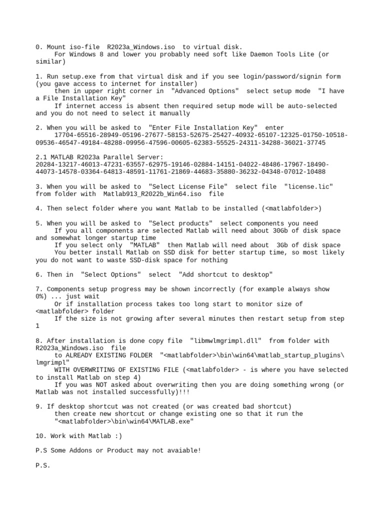 Installing MATLAB R2023a Guide | PDF | Computer File | Installation ...