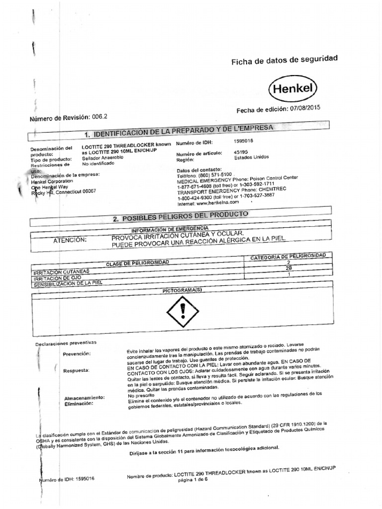 LOCTITE 290 THREADLOCKER PDF