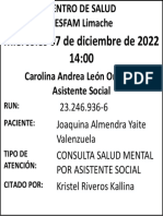 Miércoles 07 de Diciembre de 2022 14:00: Joaquina Almendra Yaite Valenzuela 23.246.936-6