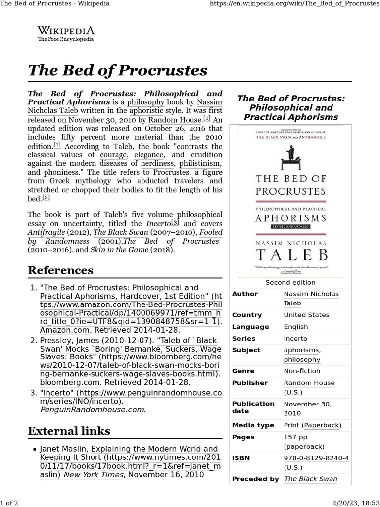The Bed of Procrustes Wikipedia PDF Books