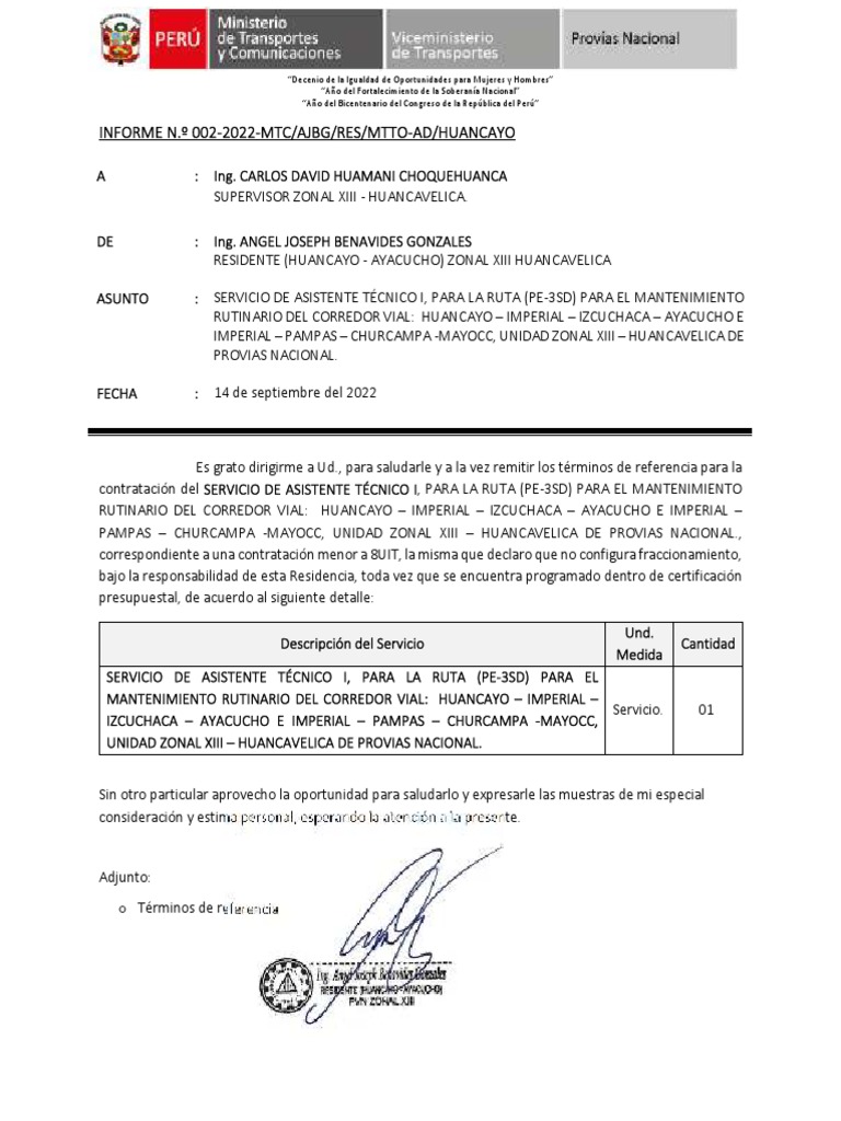 Asistente Técnico para Mantenimiento Vial PE-3SD | PDF | Perú ...