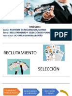 Curso: Asistente de Recursos Humanos Tema: Reclutamiento Y Selección de Personal Instructor: Lic Vania Mansilla Reaño