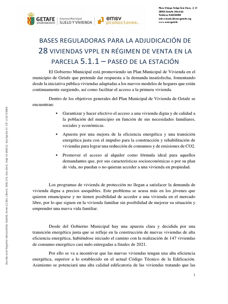 Adjudicación de 28 Viviendas VPPL en Getafe | PDF | Madrid | Justicia