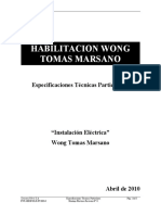 Habilitacion Wong Tomas Marsano: Especificaciones Técnicas Particulares