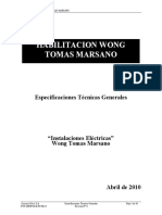 Habilitacion Wong Tomas Marsano: Especificaciones Técnicas Generales