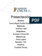 Presentación:: Tomás Miguel Peralta Rodríguez 18-EISN-1-006 Ecología y Desarrollo Paolo Lugano