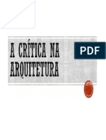 A Crítica Na Arquitetura