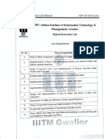 ITM Gwalior: Digital Electronics Lab Manual