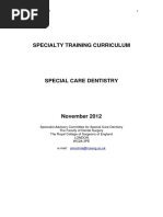 Special Care Dentistry Curriculum 2012