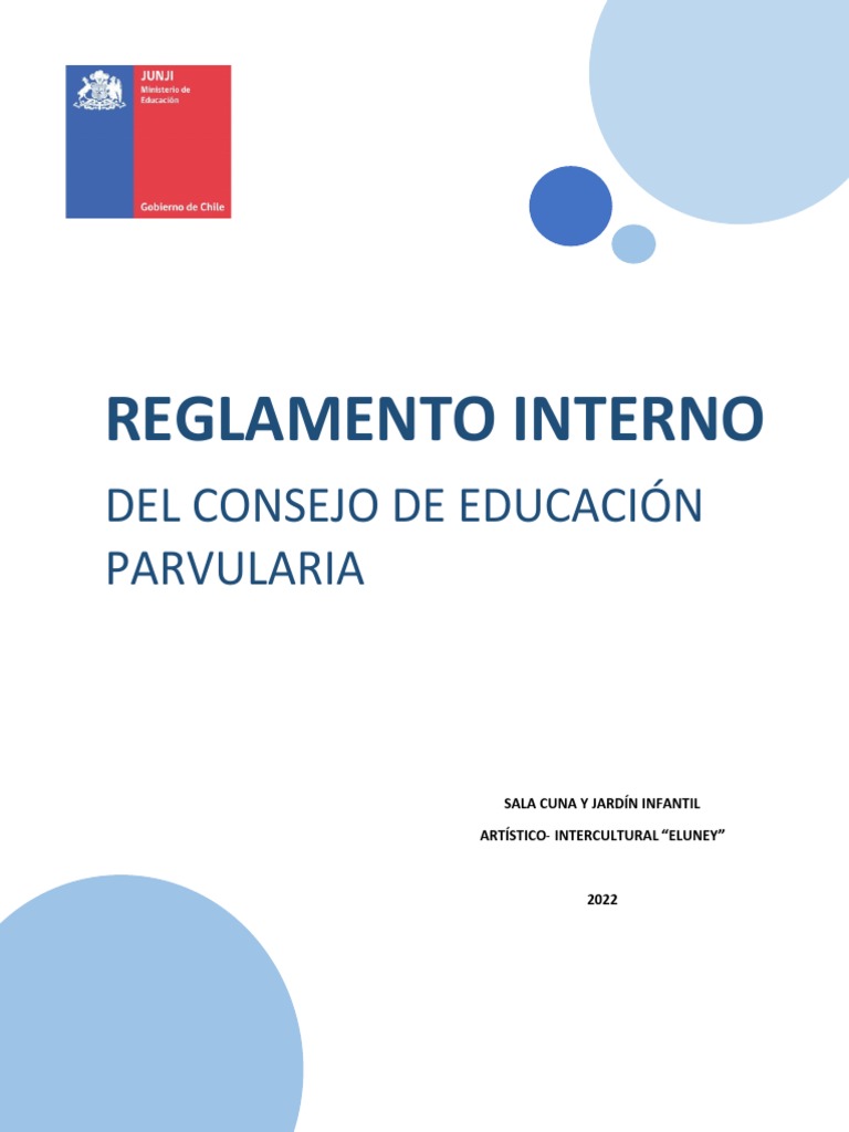 Reglamento Interno Consejo Educación Parvularia | PDF | Educación de la ...