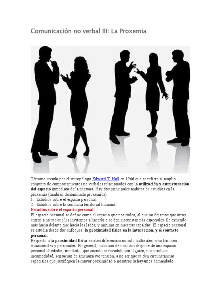 Proxemia: Espacio y Comunicación No Verbal | PDF