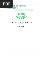 School of Computer Engineering: Web Technology Lab Manual IT-2094