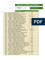 Hoja de Inventario para Bares