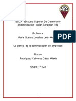 La Ciencia de La Administración de Empresas, Articulo