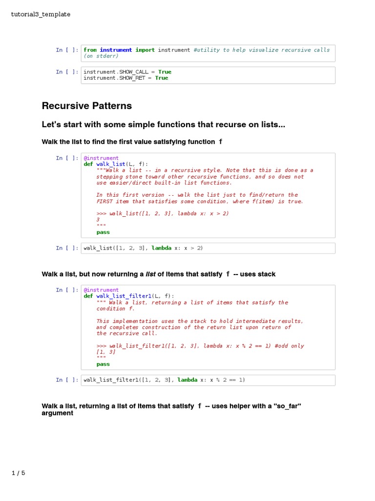 Recursive Patterns: Let's Start With Some Simple Functions That Recurse ...