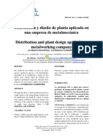Distribución y Diseño de Planta Aplicada en Una Empresa de Metalmecánica Distribution and Plant Design Applied in A Metalworking Company