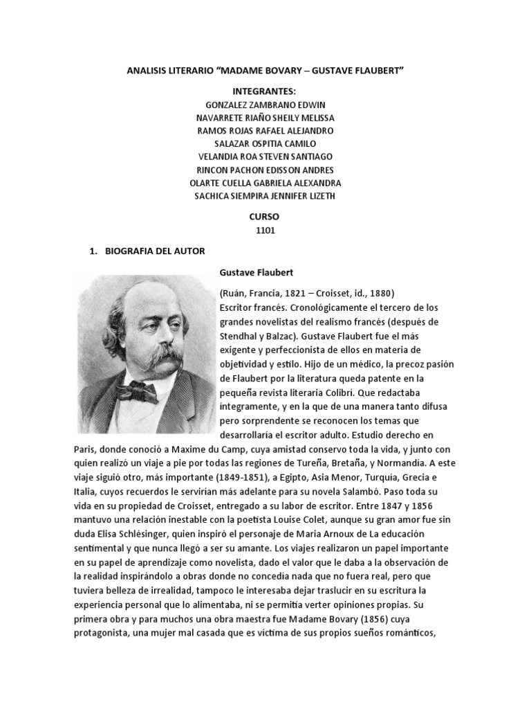 Analisis Literario | PDF | Emma (novela) | Gustave Flaubert