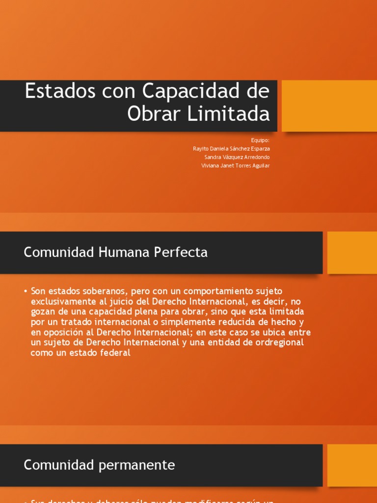 Estados con Capacidad de Obrar Limitada | PDF | Política