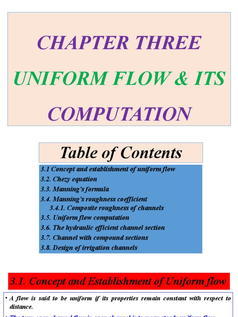 Chapter Three Computation: Uniform Flow & Its | PDF | Fluid Dynamics ...