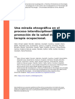 Una Mirada Etnográfica en El Proceso Interdisciplinario de Promoción de La Salud Desde Terapia Ocupacional