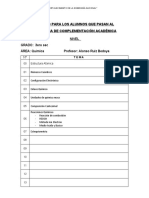 TEMARIOS  PARA COMPLEMENTACIÓN ACADÉMICA 3ero sec Quimica