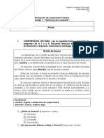 Evaluación de Comprensión Lectora - Mitos Unidad 1 LYC 4tos Básicos