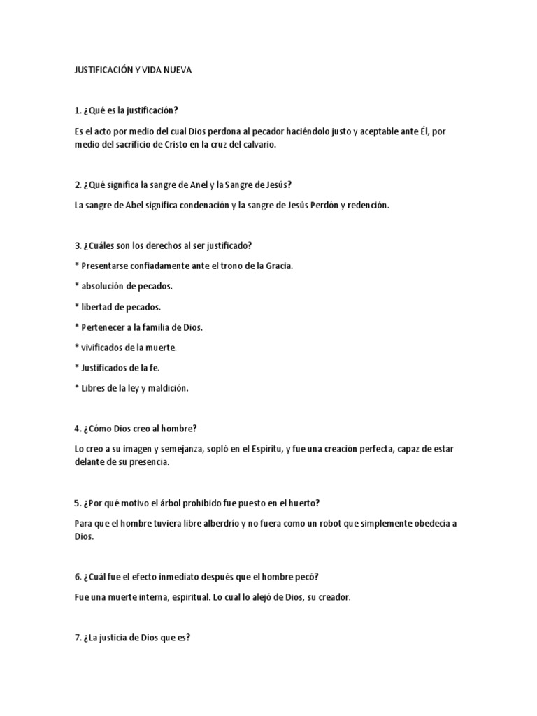 Justificacion Y Vida Nueva Pdf Pecado Jesús