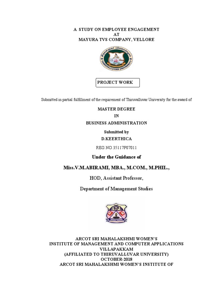 Mba Project (First Pages) | PDF