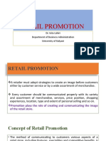 Retail Promotion: Dr. Isita Lahiri Department of Business Administration University of Kalyani