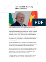 Brazil President Visits NDB, Showcasing Deepening BRICS Partnership