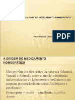 Aula 02 ORIGEM E NOMENCLATURA DO MEDICAMENTO HOMEOPÁTICO