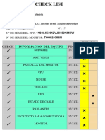 Check List Jhusber Frank Machuca Rodrigo