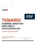 Temario: Exámenes Libres para Niños, Niñas Y Adolescentes 2023